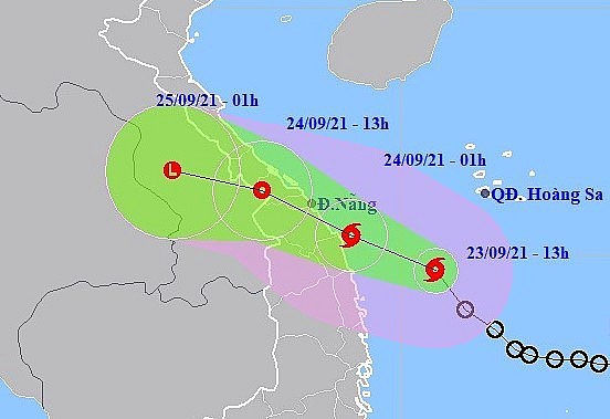 Dự báo vị trí và đường đi của bão số 6 Ảnh NCHMF)