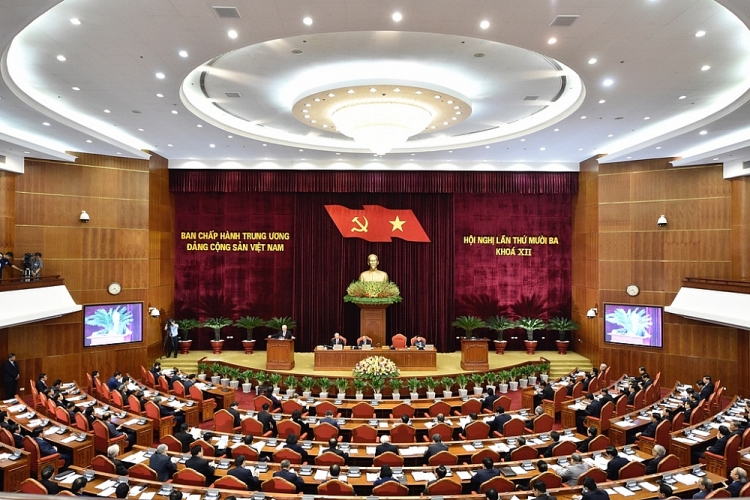 Hội nghị Trung ương lần thứ 13 khóa XII khai mạc sáng 5/10 ( Ảnh: Nhật Bắc)