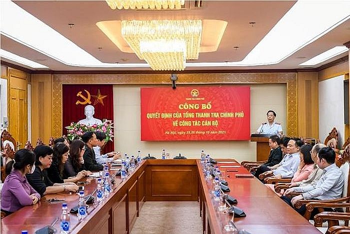 Công bố quyết định của Tổng Thanh tra Chính phủ về công tác cán bộ (Ảnh: VGP)