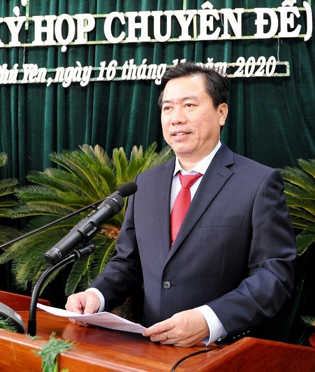 Ông Trần Hữu Thế phát biểu nhận nhiệm vụ (Ảnh: ANH NGỌC/Báo Phú Yên)