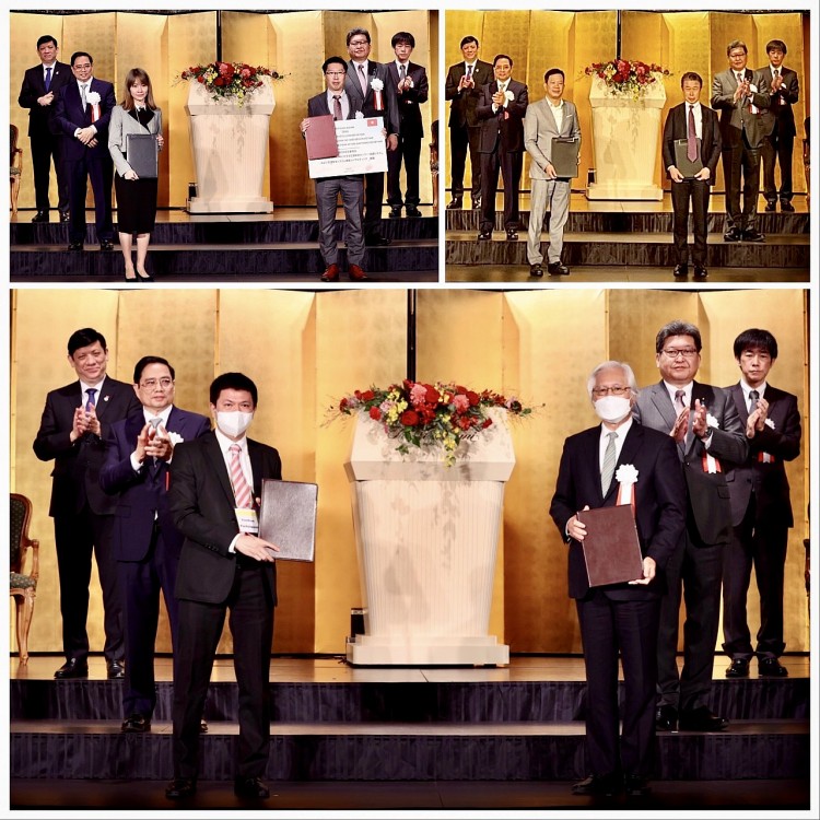 Đại diện các đơn vị thành viên của Tập đoàn T&T Group trao biên bản hợp tác với các đối tác Nhật Bản