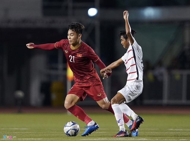 doi hinh du kien u22 viet nam dau u22 indonesia tien linh khong da chinh