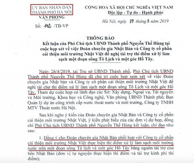 ong nguyen duc chung ha noi chua bao gio cho phep jebo lam sach song to lich