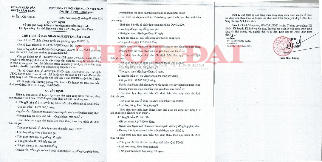 phu tho vi sao mot so goi thau hang ty dong o huyen lam thao trung thau sat gia