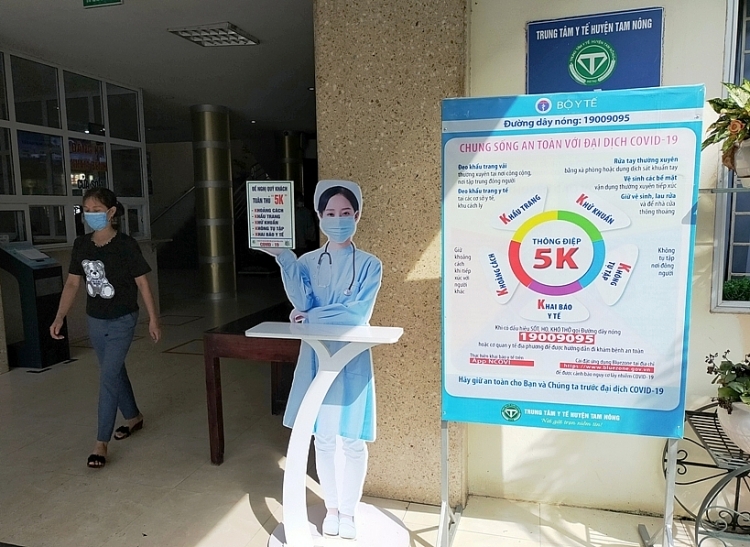 Trung tâm Y tế huyện Tam Nông (Phú Thọ): Thực hiện nghiêm khuyến cáo 5K phòng chống dịch Covid-19