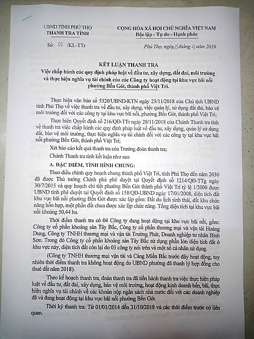 phu tho nhieu cong trinh xam pham an toan de ta thao va hanh lang thoat lu song thao