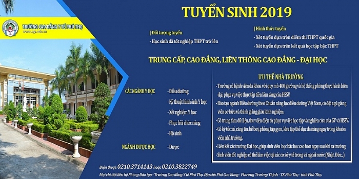 truong cao dang y te phu tho tuyen sinh nam 2019