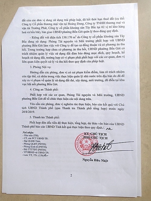 chu tich ubnd tp viet tri chi dao thuc hien nghiem ket luan thanh tra tinh phu tho