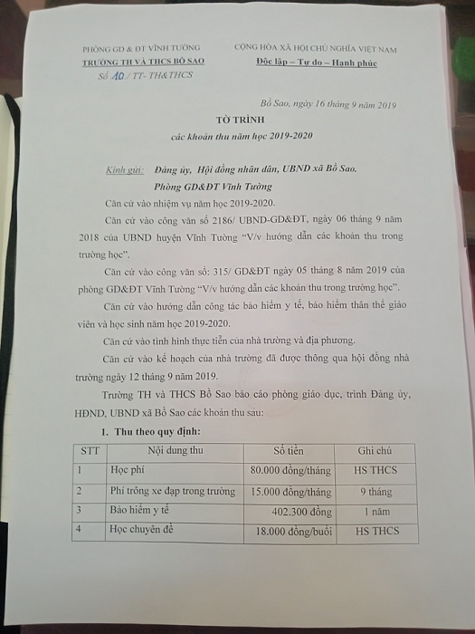 dau hieu lam thu tai truong th va thcs bo sao tinh vinh phuc