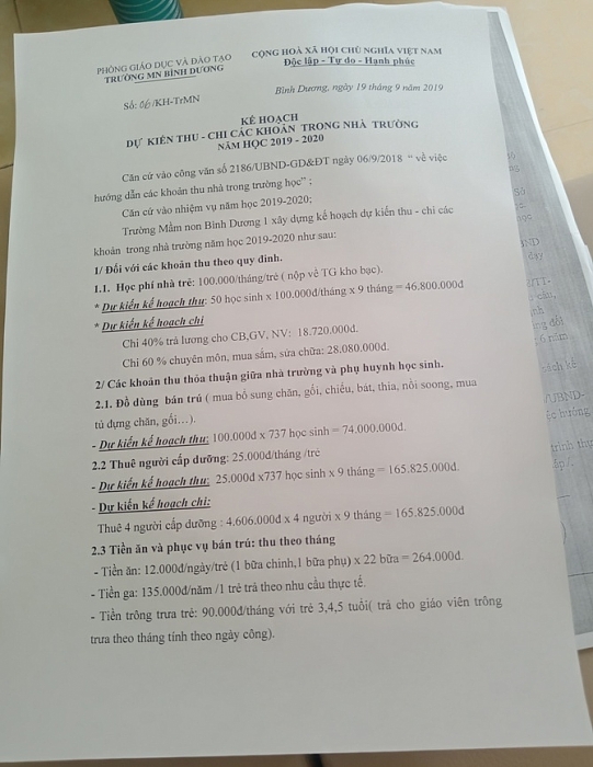 dau hieu lam thu tai truong th va thcs bo sao tinh vinh phuc