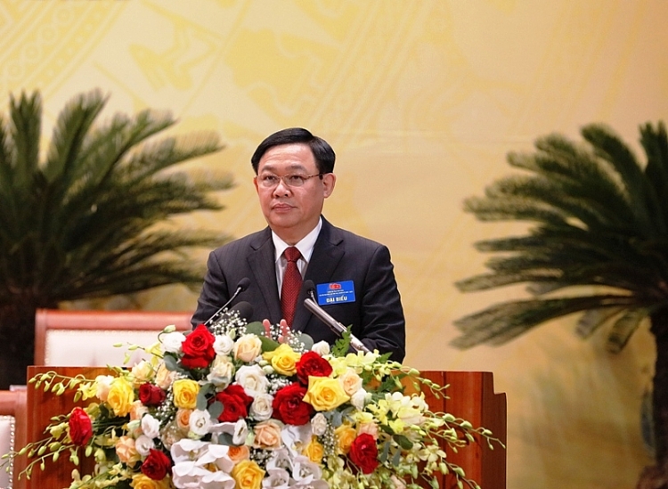 Ủy viên Bộ chính trị Vương Đình Huệ phát biểu chỉ đạo Đại hội Đảng bộ tỉnh Vĩnh Phúc nhiệm kỳ 2020 - 2025