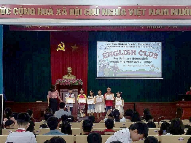 phu tho soi noi giao luu cac cau lac bo tieng anh hs tieu hoc huyen lam thao