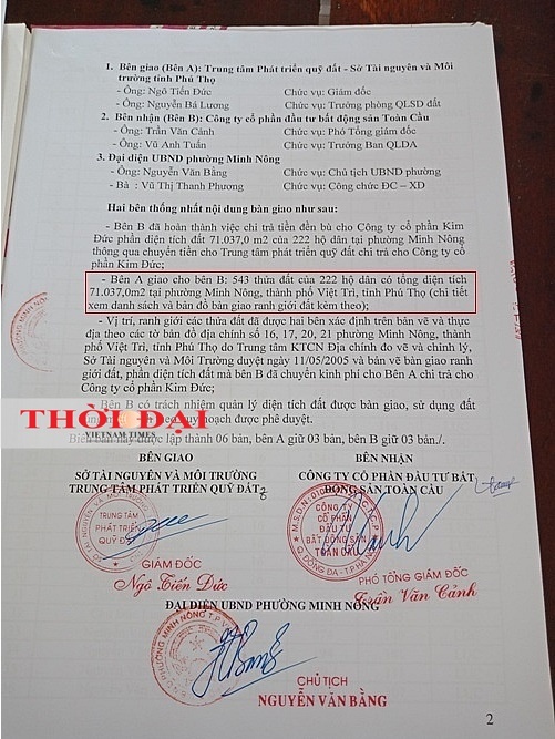 du an kdt moi tay nam viet tri ngang nhien san lap khi chua co quyet dinh cua ubnd tinh