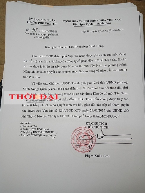du an kdt moi tay nam viet tri ngang nhien san lap khi chua co quyet dinh cua ubnd tinh