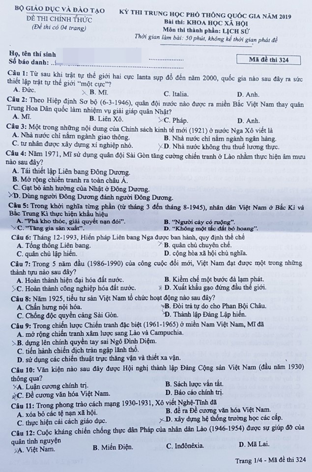 cap nhat de thi mon lich su thpt quoc gia 2019