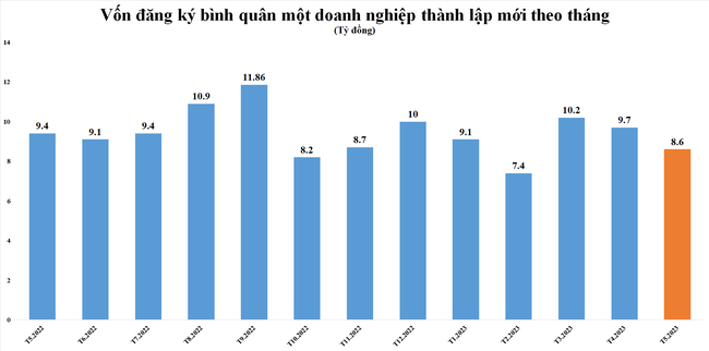 Doanh nghiệp thành lập mới tháng 5 giảm mạnh cả về lượng và vốn so với tháng 4 ảnh 1