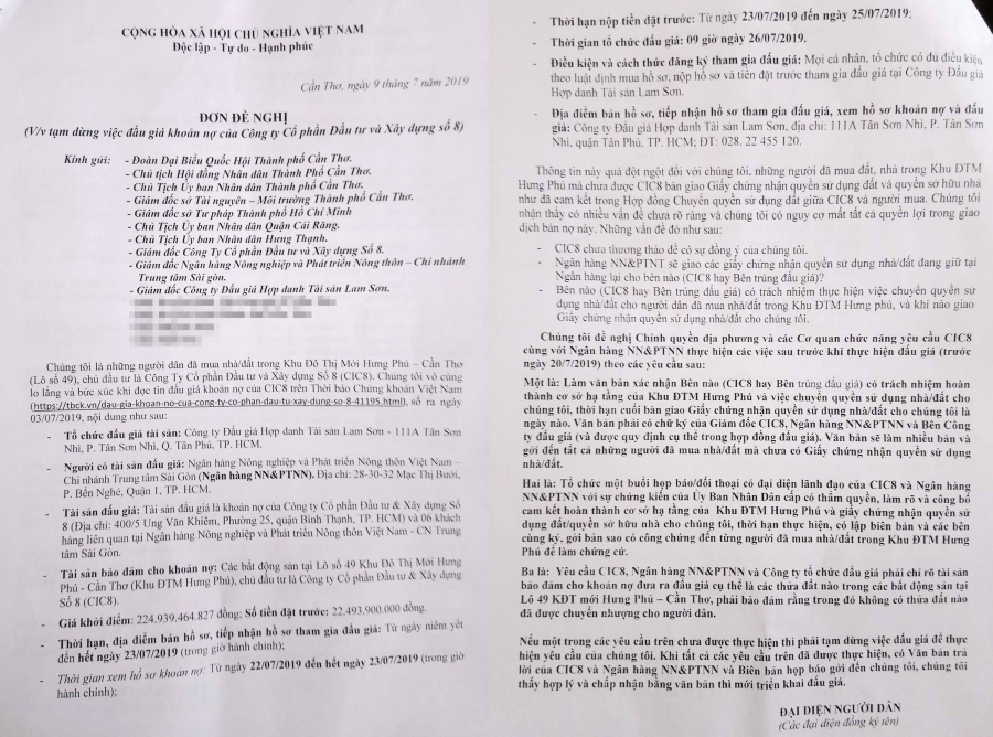 Khu ĐTM Hưng Phú-Cần Thơ: Hàng trăm hộ dân mòn mỏi chờ sổ đỏ, CIC8 âm thầm thế chấp, bán nợ khu dtm hung phu can tho hang tram ho dan mon moi cho so do cic8 am tham the chap ban no
