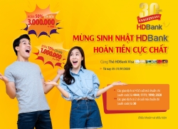 Ưu đãi hoàn tiền 50% khi sử dụng thẻ HDBank Visa