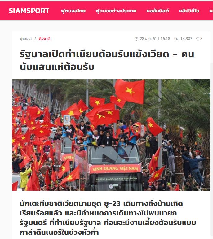 bao chi quoc te an tuong voi man chao don doi tuyen u23 ngay tro ve