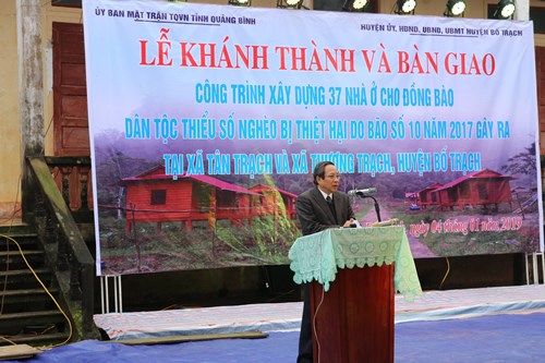 quang binh ban giao 37 ngoi nha cho 37 ho ngheo dong bao dan toc thieu so