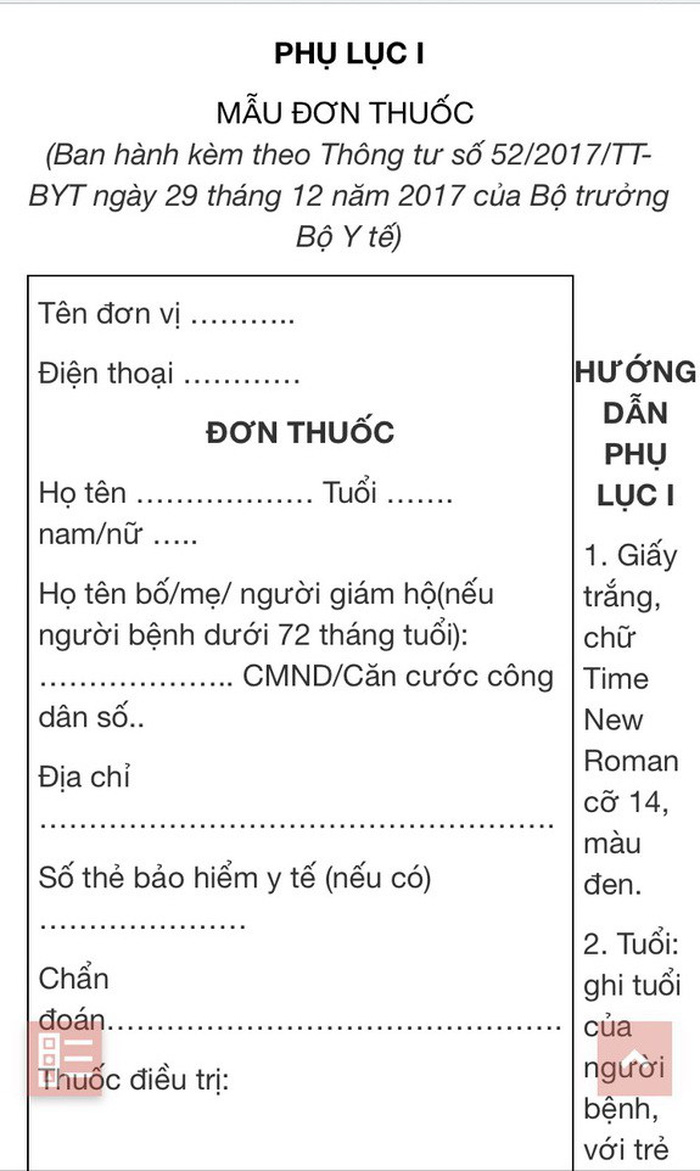 mua thuoc cho con cha me phai khai ca so cmnd