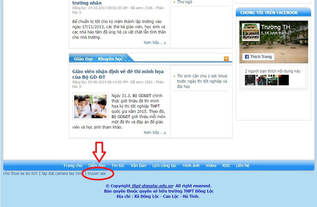 ha tinh website truong thpt dan den trang truyen sex gay xon xao