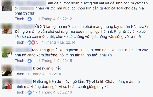 dau don chiu tieng chua hoang me don than ngam ngui cat mong tay con de nha noi xet nghiem adn