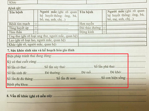 phieu suc khoe nha truong phat cho hoc sinh tieu hoc hoi bien phap tranh thai dang dung so lan co thai so lan say thai
