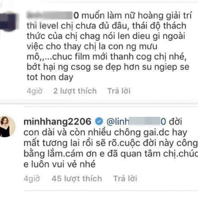 minh hang dap tra anti fan khi bi nghi ngo tao song gio de chiem ngoi nu hoang giai tri