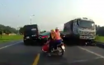 doi nam nu 9x bi xe tai di nguoc chieu can tu vong thuong tam