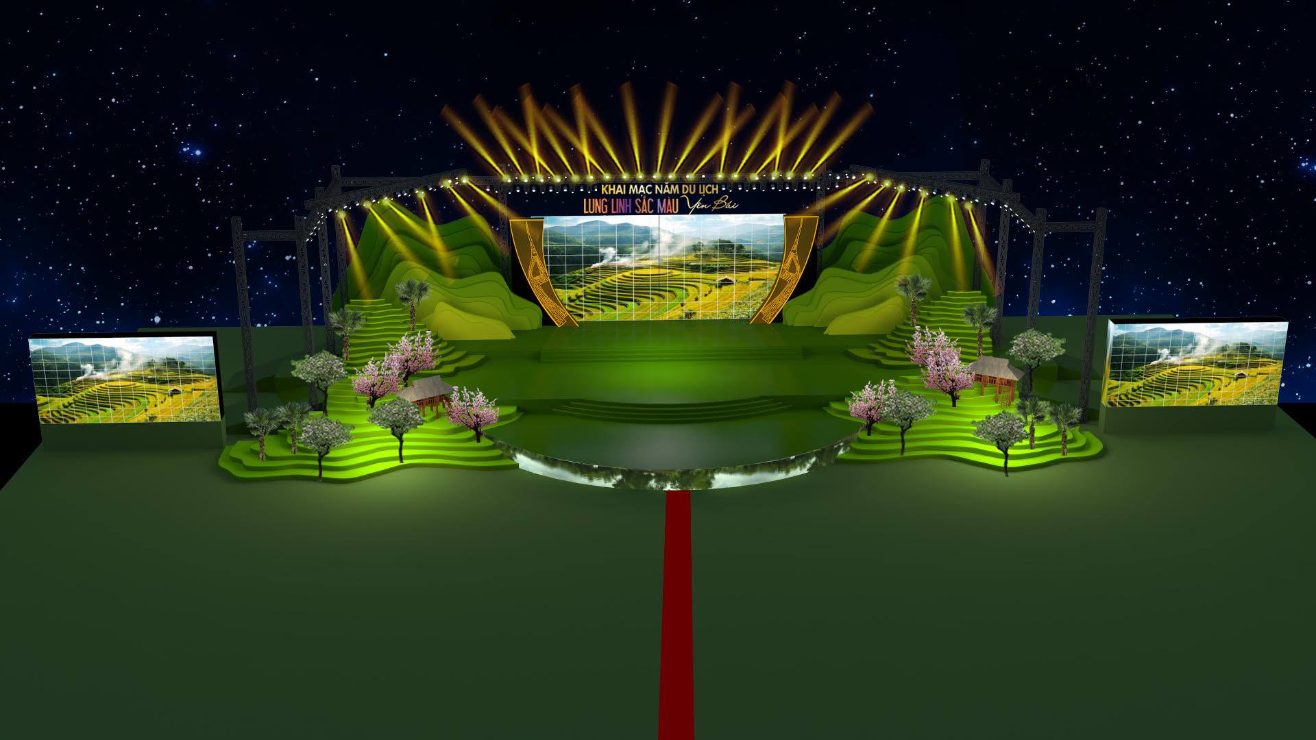 gan 300 nghe si tham gia chuong trinh lung linh sac mau yen bai