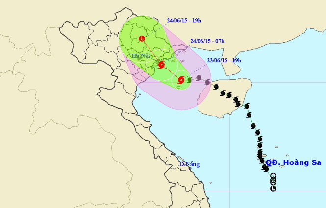 bao so 1 doi huong vao giua quang ninh hai phong