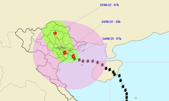 bao so 1 cach quang ninh thai binh 50km gio giat cap 11 12