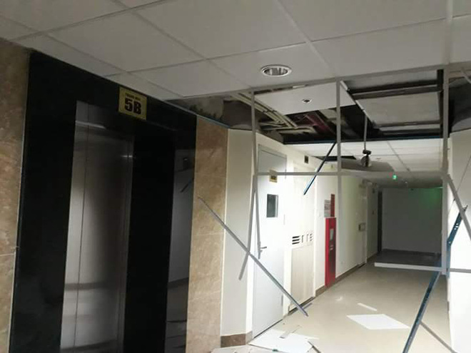 sau giong loc lon o ha noi nhieu mang tran chung cu bi vang xuong dat