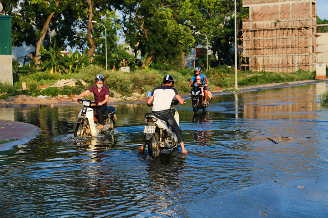 ha noi ngap ung quanh nam nguoi dan tha vit ngay tren duong khu do thi