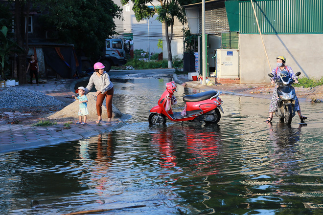 ha noi ngap ung quanh nam nguoi dan tha vit ngay tren duong khu do thi