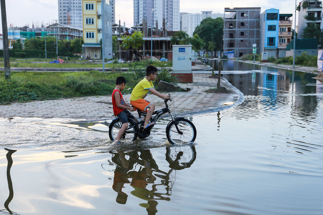 ha noi ngap ung quanh nam nguoi dan tha vit ngay tren duong khu do thi