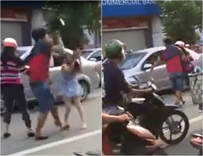 nam thanh nien dung mu bao hiem danh vao dau co gai sau va cham giao thong