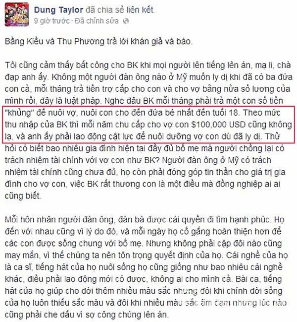 he lo so tien lon chong cu hong nhung chu cap cho con sau cuoc ly hon