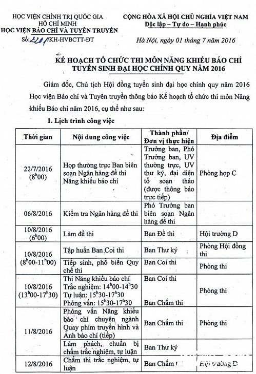 hoc vien bao chi va tuyen truyen to chuc thi va phong van 2 ngay