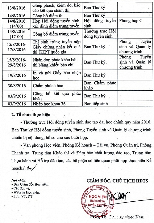 hoc vien bao chi va tuyen truyen to chuc thi va phong van 2 ngay
