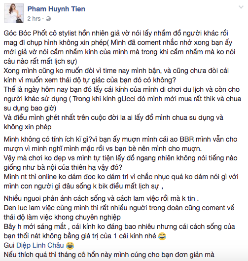 diep linh chau bi huynh tien to cam nham do hieu roi im luon khong tra