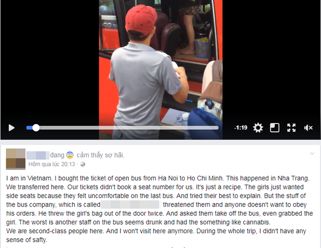 clip nhan vien nha xe quat mang nem ba lo va duoi khach nuoc ngoai xuong giua duong tai nha trang