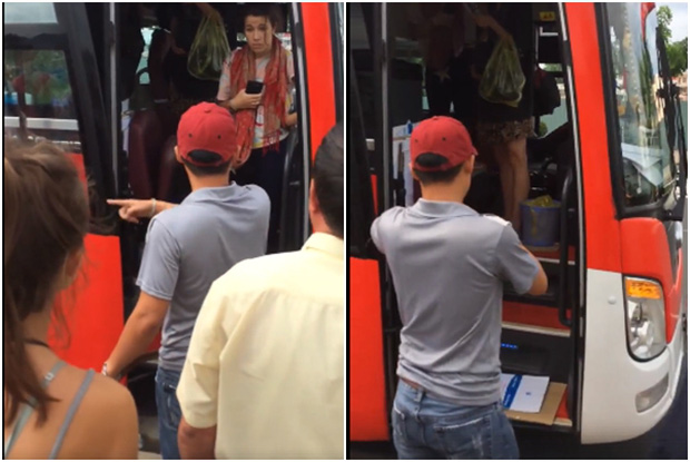 sa thai phu xe quat mang nem ba lo va duoi khach nuoc ngoai xuong giua duong o nha trang