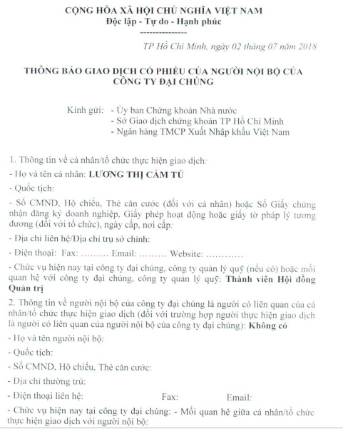 sep lon eximbank dang ky mua vao 14 trieu co phieu eib