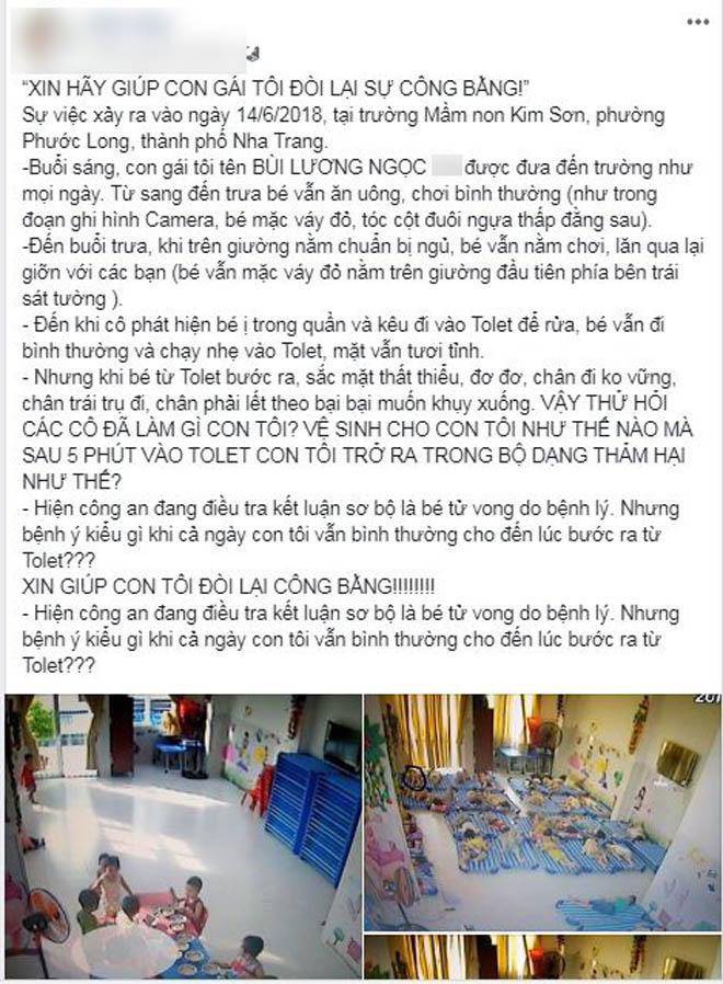 ket luan giam dinh phap y vu be gai 4 tuoi tu vong bat thuong tai truong mam non o nha trang la do benh ly