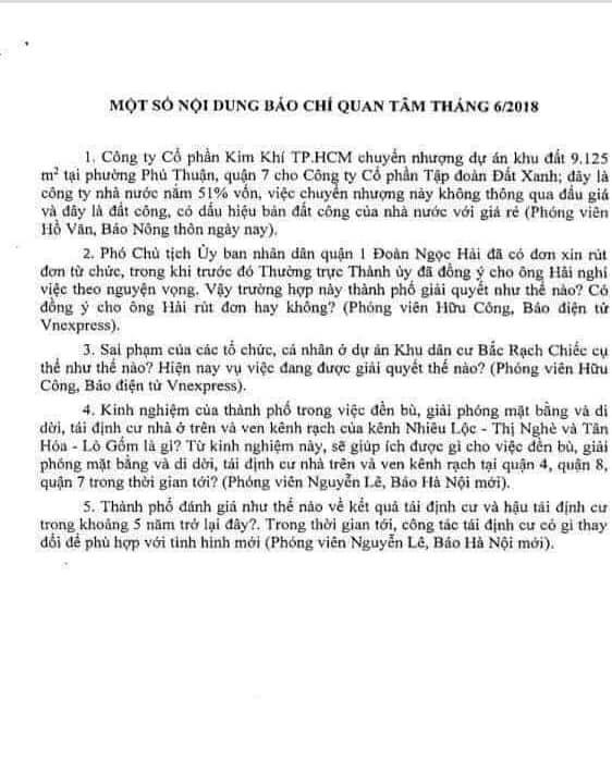 ubnd tphcm de nghi co quan cong an so nganh lien quan lam ro vu ban dat cong cho tap doan dat xanh xay du an can ho
