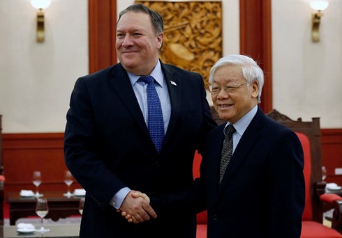 tong bi thu nguyen phu trong tiep ngoai truong hoa ky mike pompeo