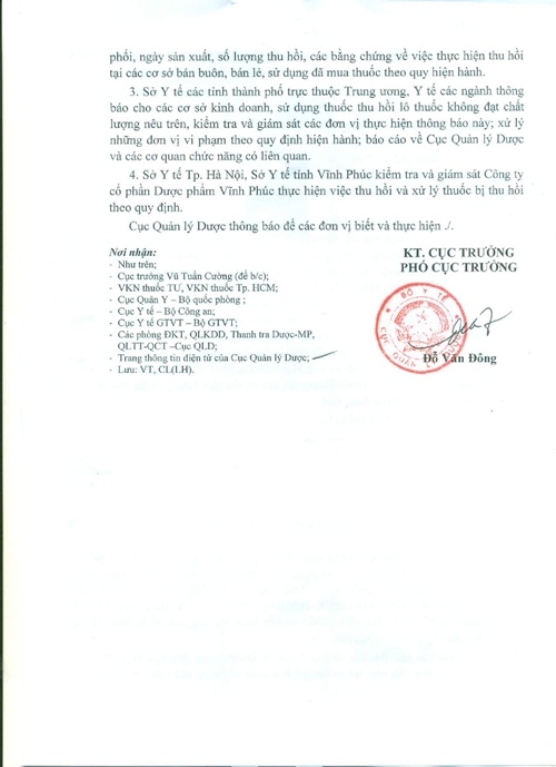 cong ty duoc pham vinh phuc bung bit ket qua thu hoi thuoc khong dat tieu chuan chat luong