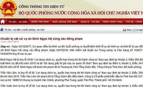 hom nay toa an quan su dua vu an ut troc ra xet xu